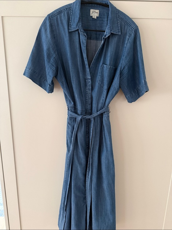 J. Crew Dresses & Skirts - J. Crew Denim Midi Shirt Dress with Tie Belt